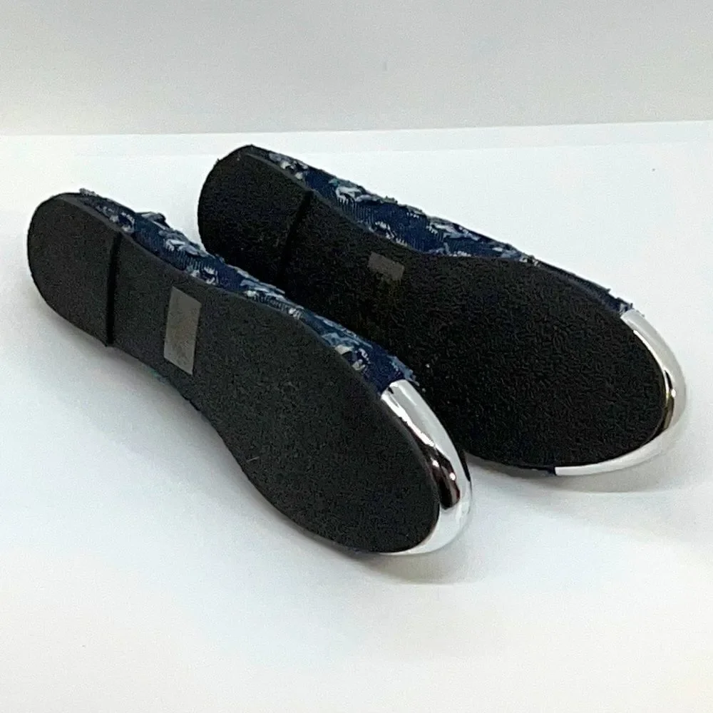 Denim Patchwork Flats By Fahrenheit.  Size 7